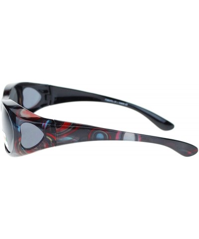 Polarized Lens Sunglasses Womens Fit Over Glasses for Small Oval Frame - Mix Print - CZ1889YXTI3 $7.37 Oval