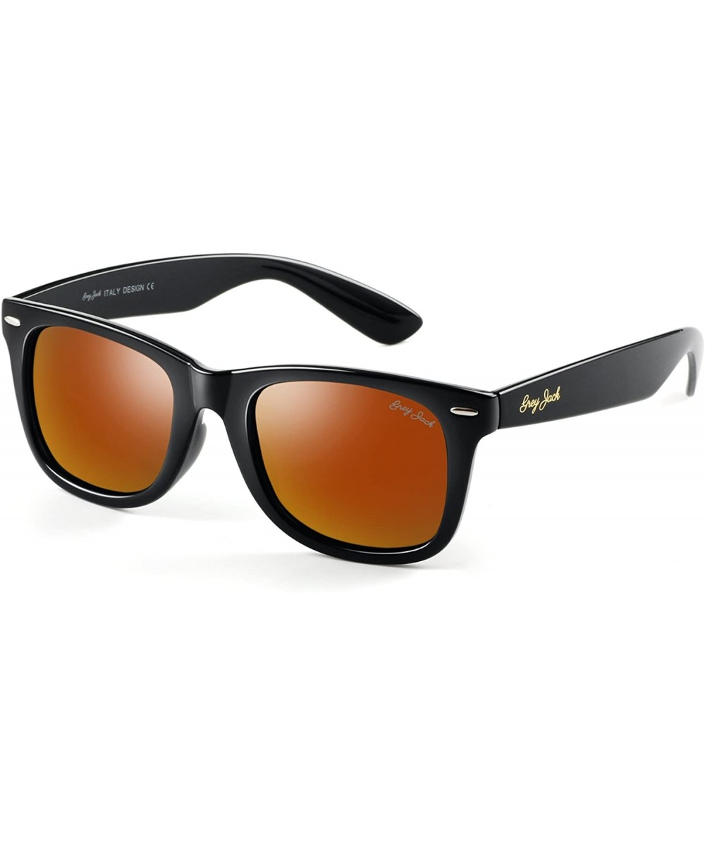 Classic Polarized Horn Rimmed Sunglasses for Men Women - Black/Red - CI1898TQHSD $14.98 Sport