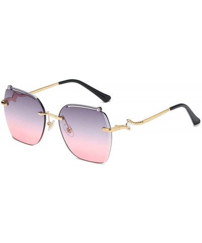 frameless sunglasses personalized irregular glasses Gold - CH1983DNTGC $28.47 Oval