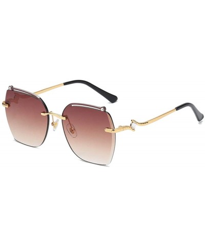 frameless sunglasses personalized irregular glasses Gold - CH1983DNTGC $28.47 Oval