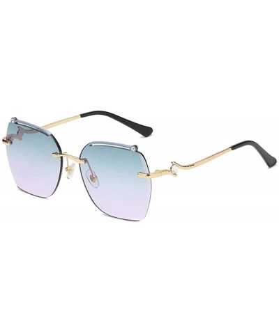 frameless sunglasses personalized irregular glasses Gold - CH1983DNTGC $28.47 Oval