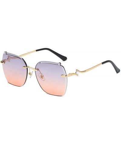 frameless sunglasses personalized irregular glasses Gold - CH1983DNTGC $28.47 Oval