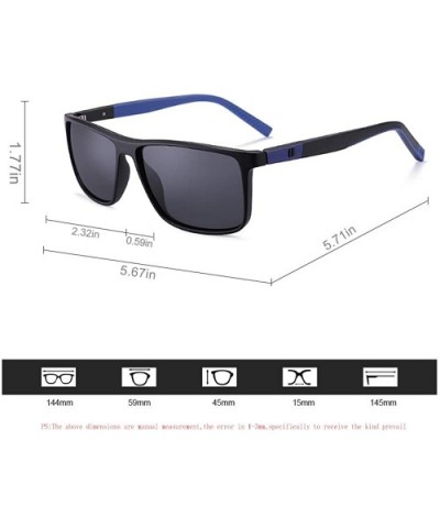 Classic Rectangular TR90 Spring Hinges Polarized Sunglasses Light Weight Eyewear Matte Frame For Men - CF18AG3SZ5I $5.34 Sport