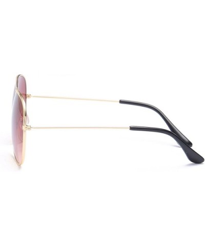 Classic Aviator Flat Lens Sunglasses For Women And Men Metal Frame - Gold Frame/Darkbrown Mirrored Lens - CE18R5IMXCU $6.11 Wrap