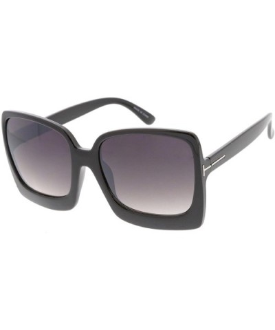 Heritage Modern "Boxed" Simple Square Frame Sunglasses - Black - CT18GY95DIU $7.39 Square