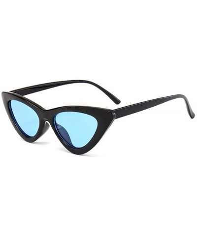 Female Sunglasses Outdoor Glasses Cat Eye Sunglasses for Women Goggles Plastic Frame - Black-blue - CO18D5XOYE8 $7.08 Sport