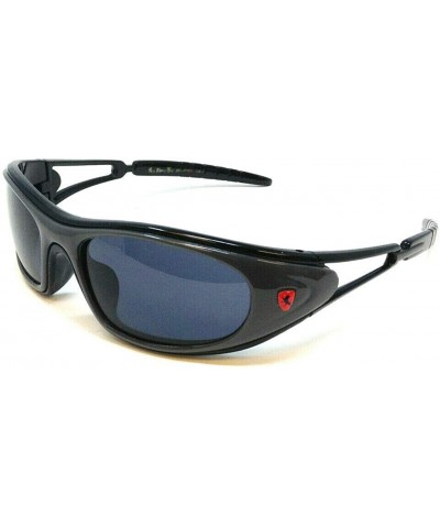 Khan Slim Wrap Around Sport Sunglasses - Black & Grey Frame - C918ULG9NSN $8.09 Oval