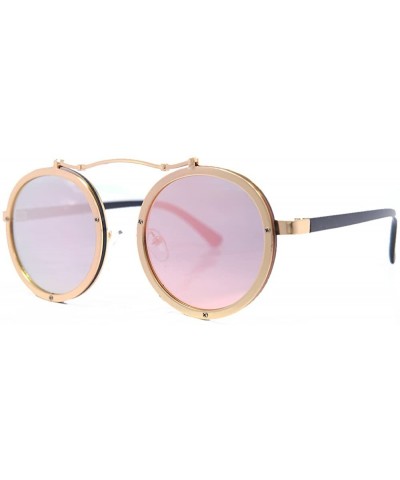 The Stay Outdoors Round metal frame sunglasses - Gold - C1186AI6XC5 $12.34 Rimless
