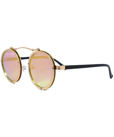 The Stay Outdoors Round metal frame sunglasses - Gold - C1186AI6XC5 $12.34 Rimless