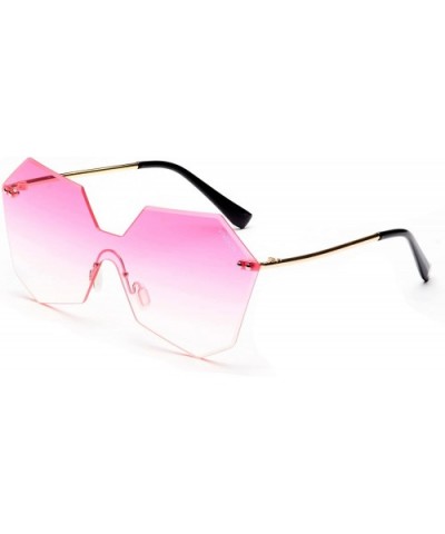 Fashion Sunglasses for Women or Girls with the Cool and Bright Colors of the Ocean - Pink - CW182ATTC5Z $5.15 Rimless