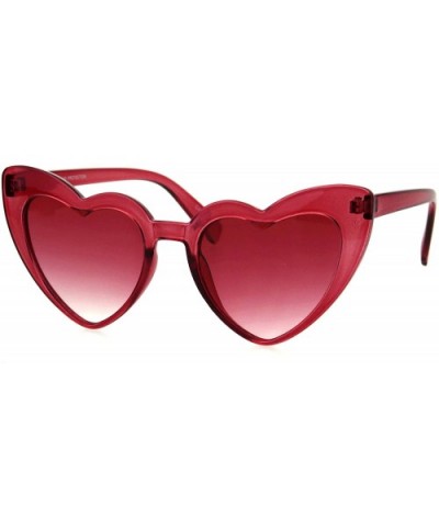 Womens Translucent Heart Shape Valentines Plastic Cat Eye Sunglasses - Red - C618HZ7729T $6.38 Cat Eye