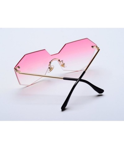 Fashion Sunglasses for Women or Girls with the Cool and Bright Colors of the Ocean - Pink - CW182ATTC5Z $5.15 Rimless