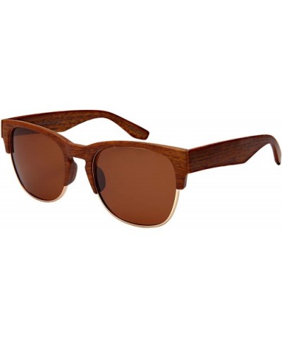 Semi Rimless Polarized Sunglasses for Men Women Half Frame 541019 - CW18M9NQ7TS $12.08 Rimless