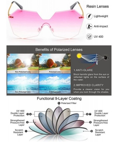 Fashion Sunglasses for Women or Girls with the Cool and Bright Colors of the Ocean - Pink - CW182ATTC5Z $5.15 Rimless