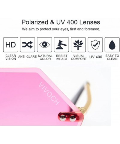 Fashion Sunglasses for Women or Girls with the Cool and Bright Colors of the Ocean - Pink - CW182ATTC5Z $5.15 Rimless