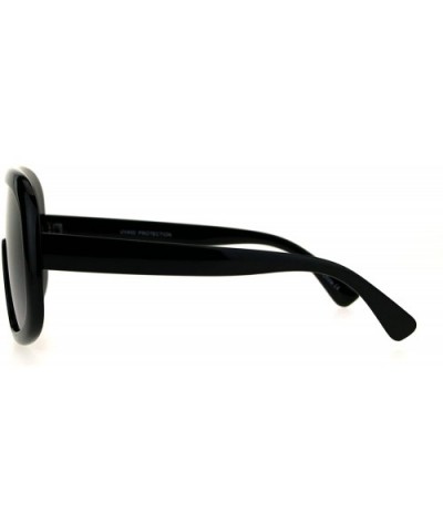 Shield Goggle Style Sunglasses Futuristic Oversized Fashion Shades UV 400 - Black (Smoke) - CY186QK54KC $6.21 Oversized