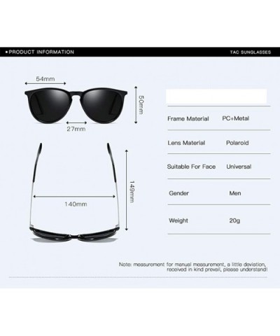 Sunglasses Unisex Polarized 100% UV Blocking Fishing and Outdoor Driving Glasses Round Fraframe Retro - Mercury - CY18W7MDORD...