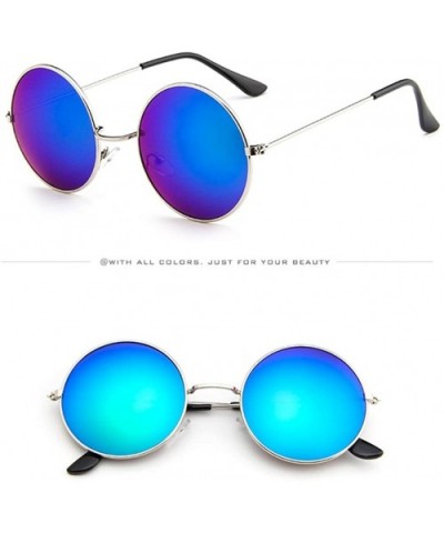 Women's Men Sunglasses-Vintage Round Frame Sunglasses Driving Eyewear - E - C818EMQE3E7 $7.26 Oversized