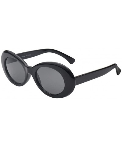 Women Retro Vintage Fashion Oval Round Clout Goggles Sunglasses - Maroon - Black 2 Pack - CI18K3R395S $9.25 Round