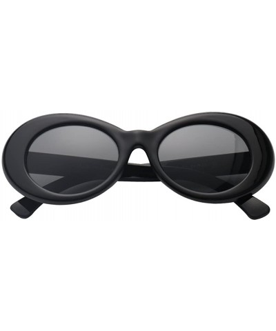 Women Retro Vintage Fashion Oval Round Clout Goggles Sunglasses - Maroon - Black 2 Pack - CI18K3R395S $9.25 Round