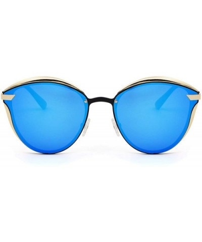 Semi Rimless Retro Polarized Sunglasses for Women Men Classic Vintage Designer Sun Glasses - CM18GSTHTDG $9.03 Rimless