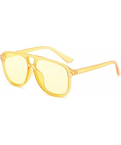 Vintage style Square Sunglasses for Men and Women AC PC UV400 Sunglasses - Yellow - CW18SZU9WML $13.82 Rectangular