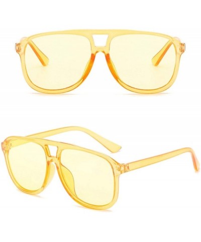 Vintage style Square Sunglasses for Men and Women AC PC UV400 Sunglasses - Yellow - CW18SZU9WML $13.82 Rectangular