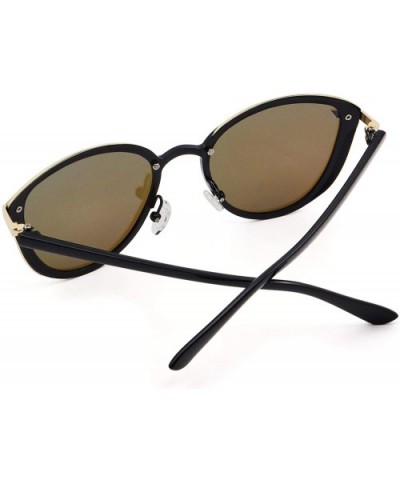 Semi Rimless Retro Polarized Sunglasses for Women Men Classic Vintage Designer Sun Glasses - CM18GSTHTDG $9.03 Rimless