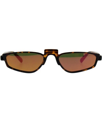 Unisex Mirrored Lens Rectangular Plastic Pimp Retro Vintage Sunglasses - Tortoise Fuchsia - CL18CMQHNK0 $8.31 Rectangular
