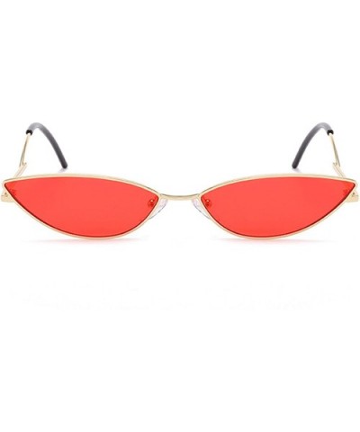 Classic Retro Designer Style Cat's Eye Sunglasses for Women metal AC UV 400 Protection Sunglasses - Gold Red - CG18SZT6A0T $1...