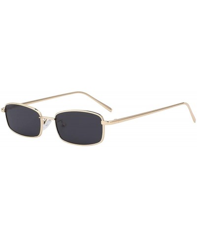 Fashion Steampunk Vintage Rectangular Metal Frame Sunglasses Tinted Lens Shades - Gold-smoke - CP18I7AGE6I $4.97 Rectangular