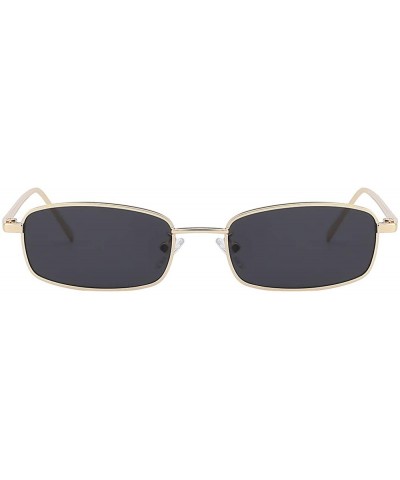 Fashion Steampunk Vintage Rectangular Metal Frame Sunglasses Tinted Lens Shades - Gold-smoke - CP18I7AGE6I $4.97 Rectangular