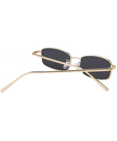 Fashion Steampunk Vintage Rectangular Metal Frame Sunglasses Tinted Lens Shades - Gold-smoke - CP18I7AGE6I $4.97 Rectangular