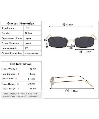 Fashion Steampunk Vintage Rectangular Metal Frame Sunglasses Tinted Lens Shades - Gold-smoke - CP18I7AGE6I $4.97 Rectangular