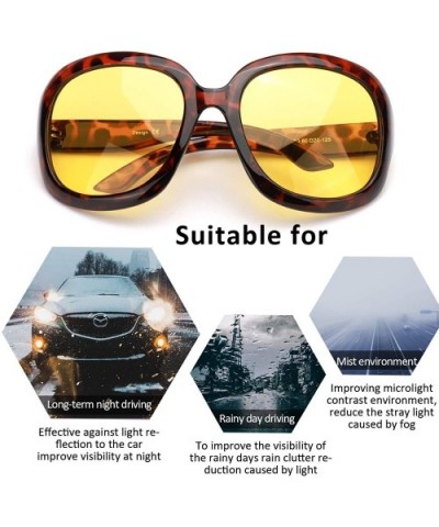 Aviator Night-Driving Anti-Glare Glasses - HD Night-Vision Polarized Yellow Glasses for Driving/Rainy/Cloudy - CF18Y42GELN $9...