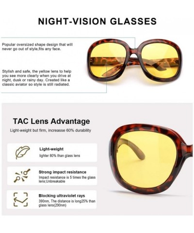 Aviator Night-Driving Anti-Glare Glasses - HD Night-Vision Polarized Yellow Glasses for Driving/Rainy/Cloudy - CF18Y42GELN $9...