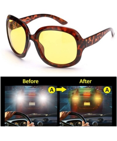 Aviator Night-Driving Anti-Glare Glasses - HD Night-Vision Polarized Yellow Glasses for Driving/Rainy/Cloudy - CF18Y42GELN $9...