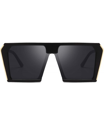 Polarized Sunglasses for Men Driving Mens Sunglasses Rectangular Vintage Sun Glasses For Men/Women - Black/Black - C118R9TNXS...