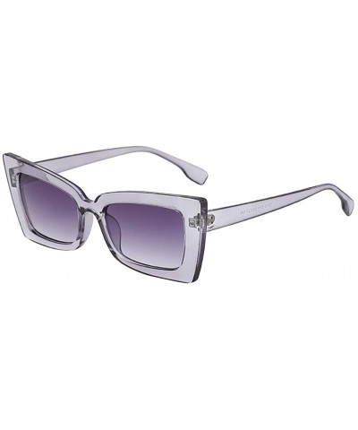 Square Sunglasses Boyfriend Style Horned Rim Thick Plastic Sunglasses - G - CB190NCYW5U $4.74 Square