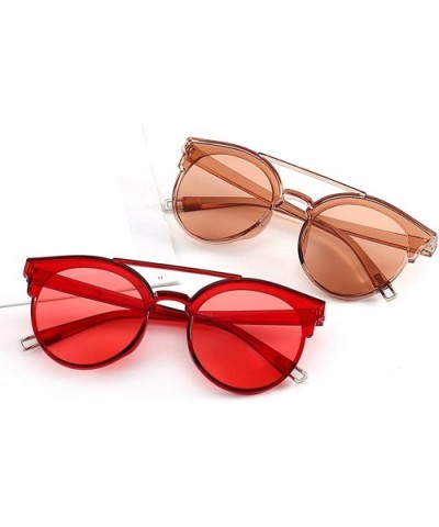 New Women Jelly Color Retro Round Sunglasses Fashion Vintage Luxury Mirror Double Beam Lenses Sun Glasses - 5 - C0198ZW6LME $...