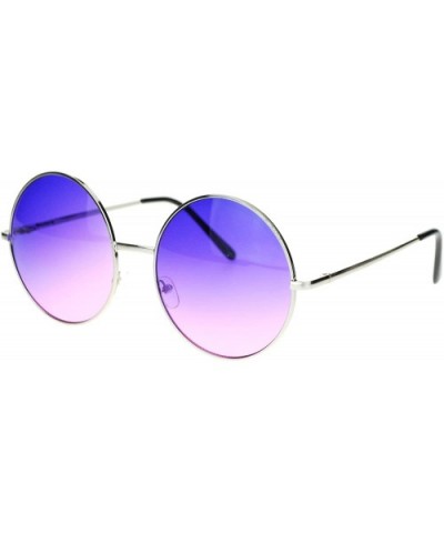 Hippie Retro Groovy Gradient Oversize Circle Lens Round Lennon Sunglasses - Purple - C911S69T3IT $9.35 Round