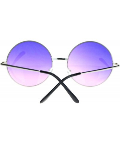 Hippie Retro Groovy Gradient Oversize Circle Lens Round Lennon Sunglasses - Purple - C911S69T3IT $9.35 Round