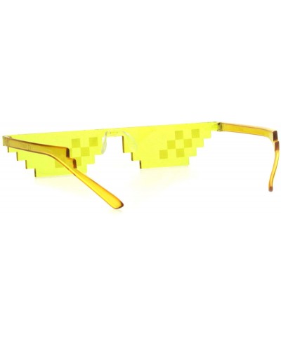 Nerdy Gamer Pixel Shape Narrow Plastic Funky Sunglasses - Yellow 6 Square - C418I62HR6G $6.75 Rectangular