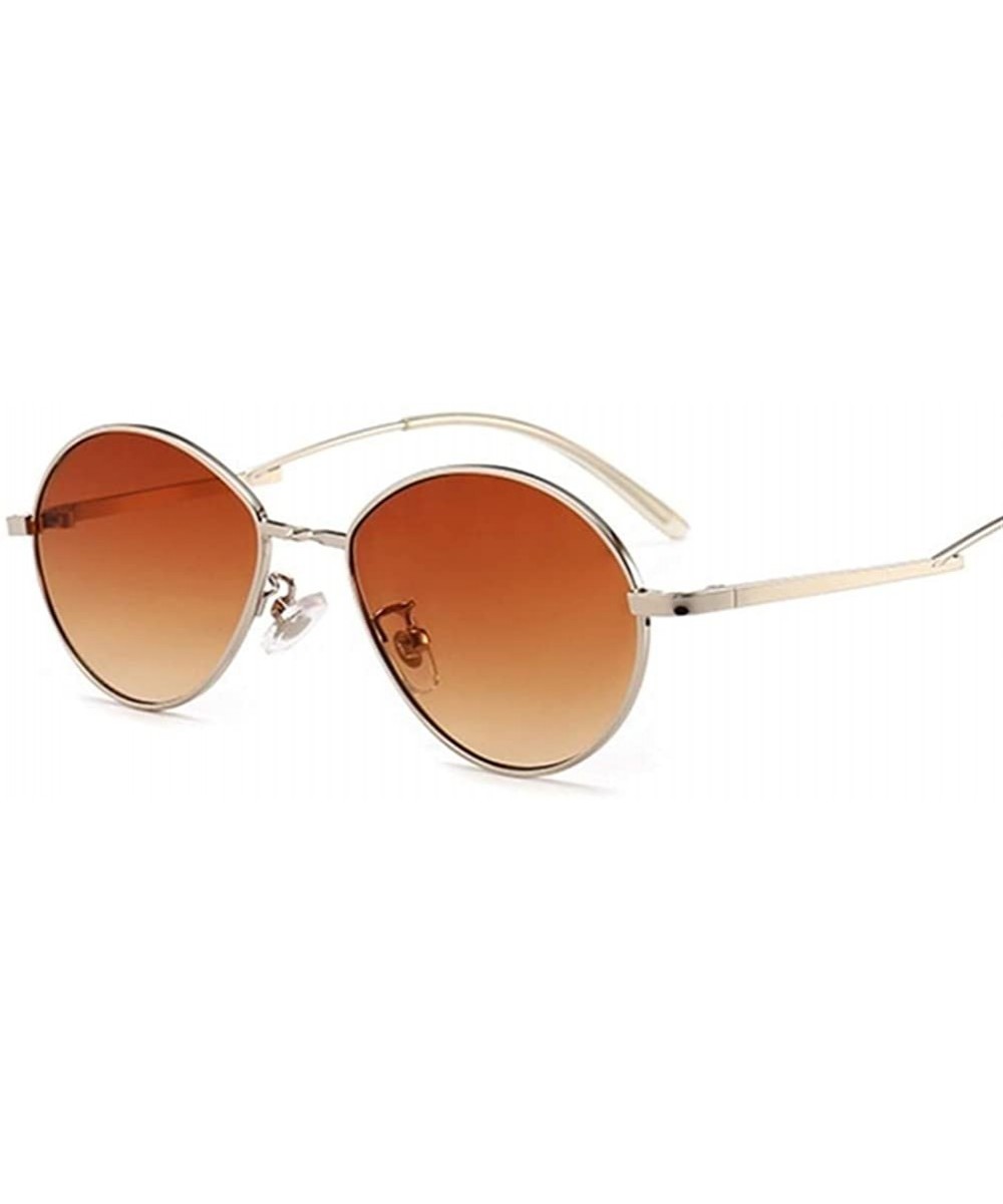 Women Candy Colors Small Oval Sunglasses Metal Frame Female Sun Glasses Clear Pink Lens Shades UV400 - C31999GQC89 $9.39 Oval