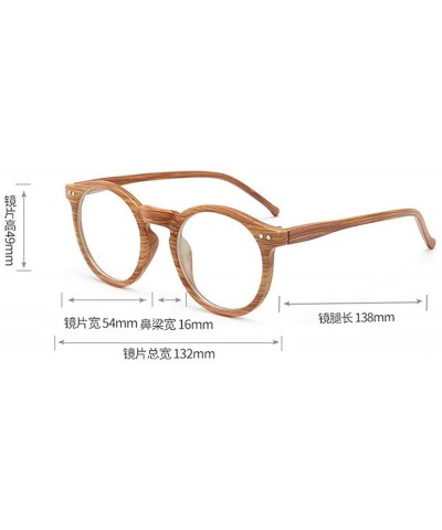 new fashion round retro wood pattern unisex sun photochromic brand designer glasses frame - CE18XE36DKA $18.89 Round