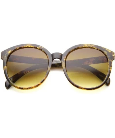 Women's Fashion Oversize Marble Print Horn Rimmed Round Sunglasses 55mm - Brown-marble / Amber - C912IGK2LKT $7.16 Round