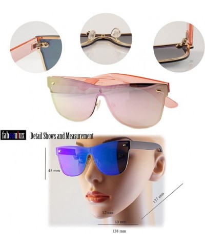 Unisex Futuristic Rimless Flat Lens Sunglasses Flash Mirror Smoke Lens A023 - Gold Revo - C0189WHRK3D $9.98 Rimless