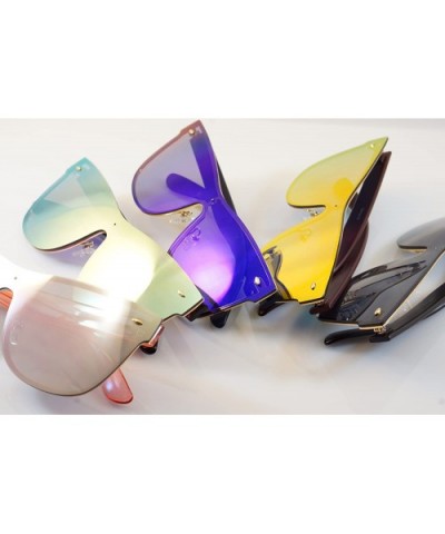 Unisex Futuristic Rimless Flat Lens Sunglasses Flash Mirror Smoke Lens A023 - Gold Revo - C0189WHRK3D $9.98 Rimless