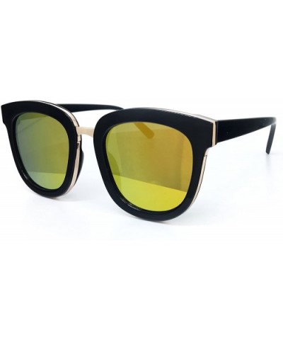 8584-1 Premium Oversized Womens Mens Mirrored Sunglasses - Burgundy Gold - C918O9G220D $15.28 Oversized