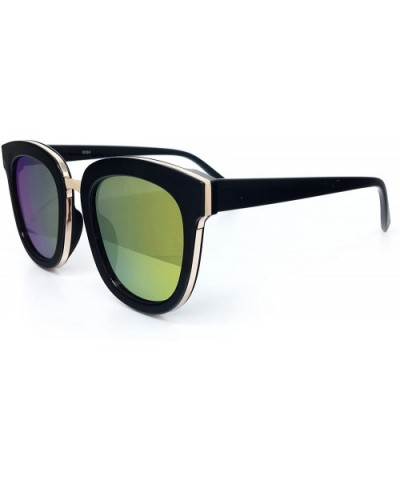 8584-1 Premium Oversized Womens Mens Mirrored Sunglasses - Burgundy Gold - C918O9G220D $15.28 Oversized